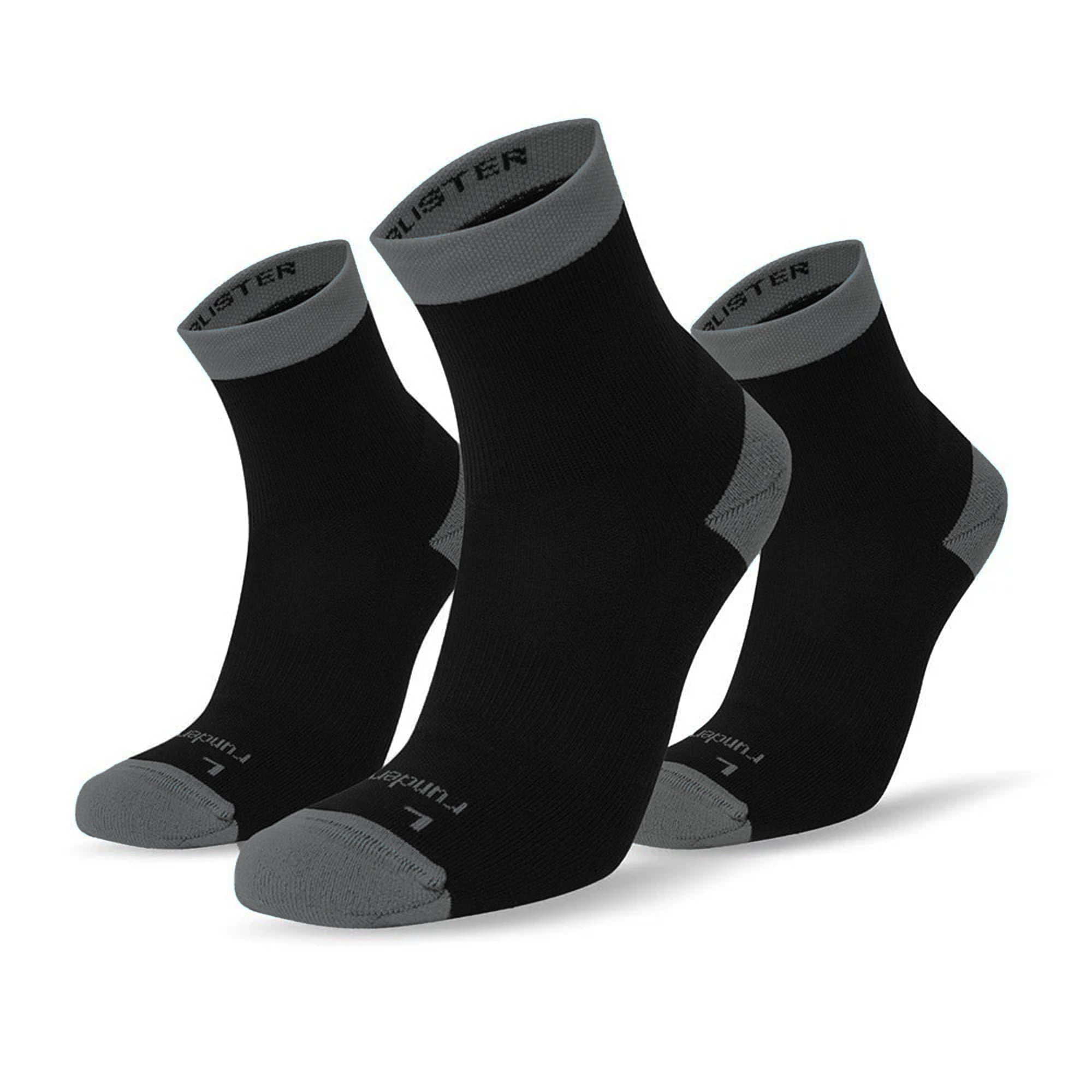 Anti Blister Mid Sock - Black/Grey (3 Pair pack-Multibuy)